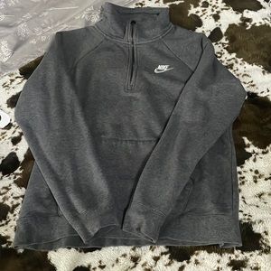 Grey half zip nike hoodie